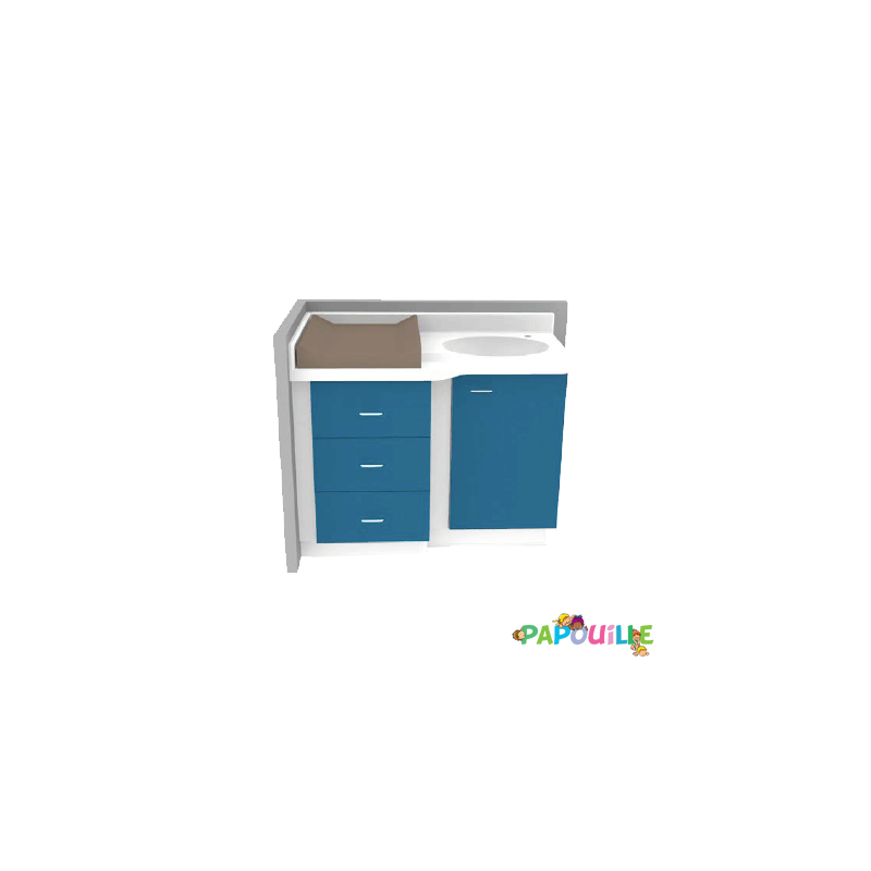 Meuble à langer gain de place avec cuve - 1100 x 830 mm - Papouille