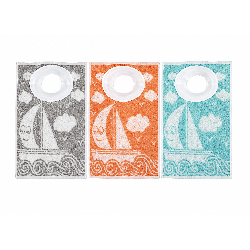 Bavoir bateau à encolure bord côte coton 35 x 50 cm
