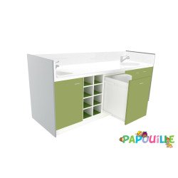 Meuble à langer deux cuve - modèle 2 - 2500 x 830mm sauzon