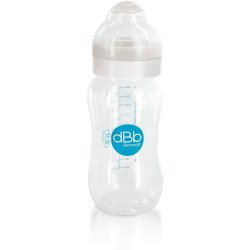 Biberon en tritan 330 ml tétine silicone 4 mois blanc translucide