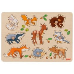 Animaux de la foret , puzzle d'encastrements à bouton