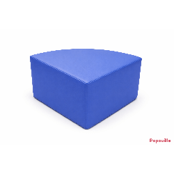 Pouf 1/4 rond en mousse pvc h.25 cm bleu