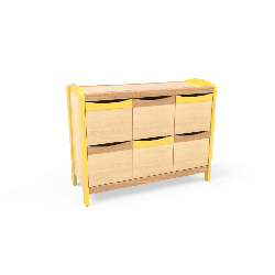 Meuble de rangement 6 cases crèche jaune