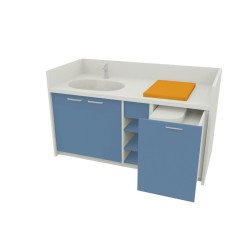 Table à langer sur mesure-1700x850mm bleu oslo
