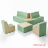 Pouf triangle en mousse imperméable assise 25 cm - Papouille