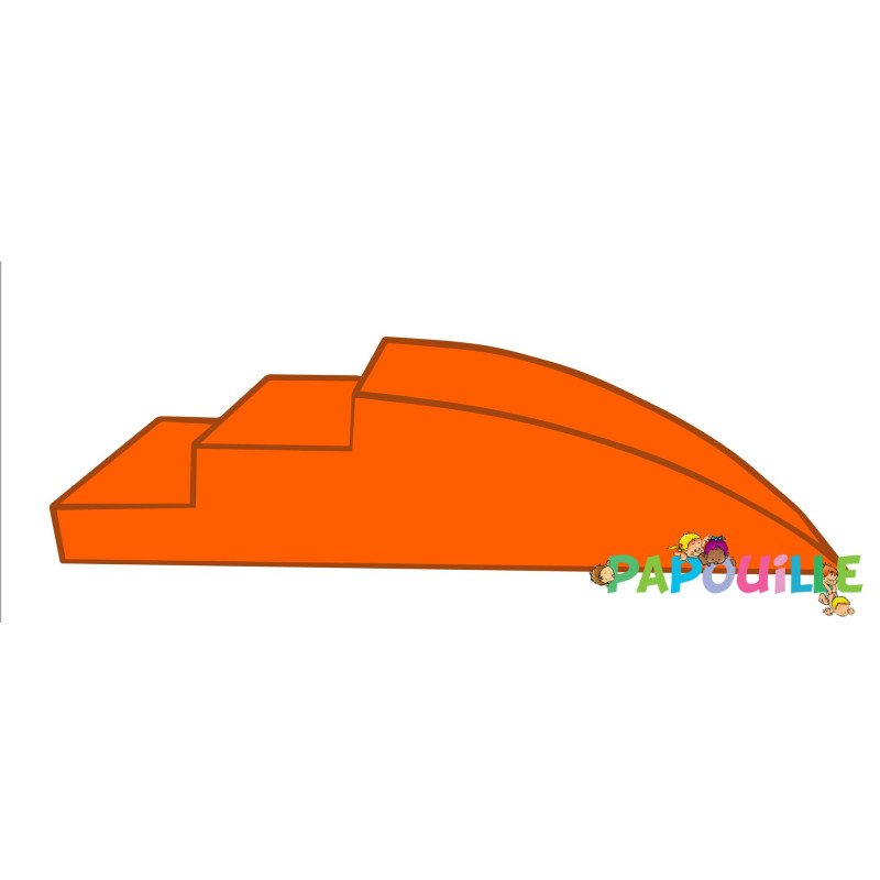 Module petit toboggan incurve 3 marches en mousse pvc h.23 fuchsia