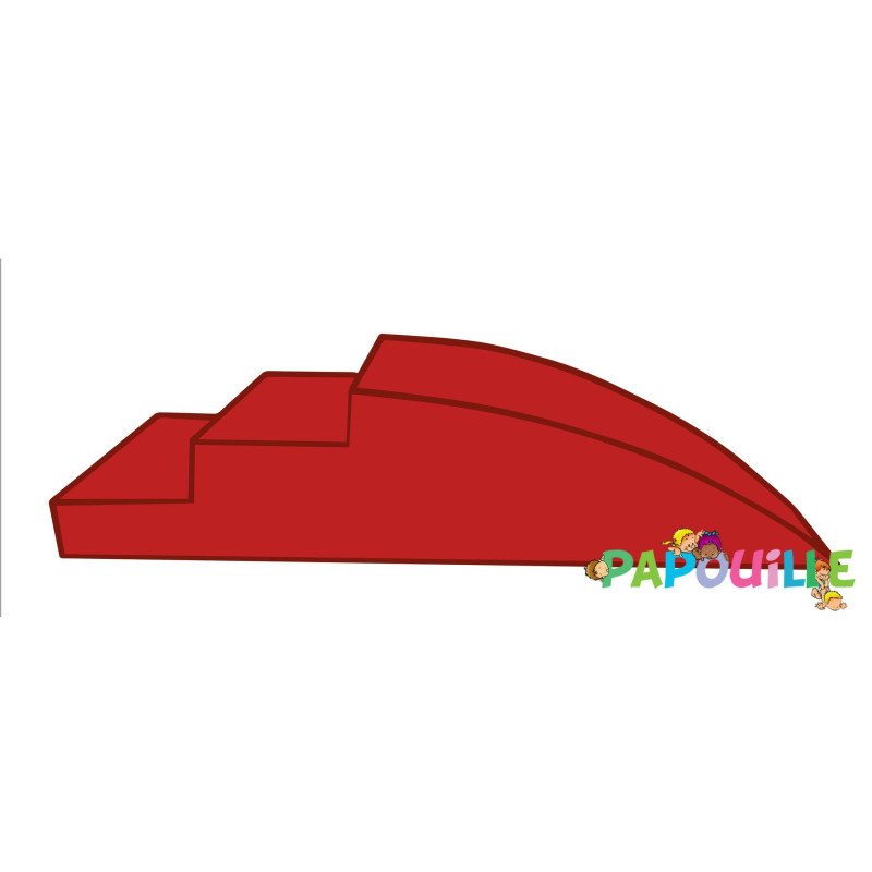 Module petit toboggan incurve 3 marches en mousse pvc h.23 fuchsia