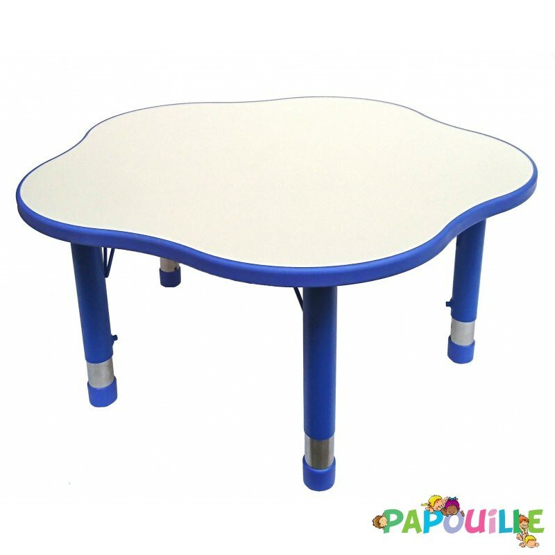 Table fleur 90 x 90 cm réglable en hauteur jaune - Papouille