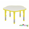 Table fleur 90 x 90 cm réglable en hauteur jaune - Papouille