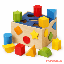 Boite à forme en bois - Papouille