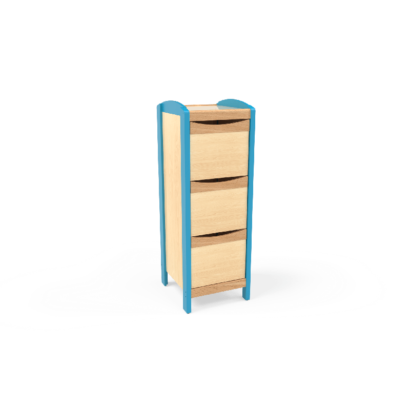 Meuble de rangement en colonne avec portes framboise