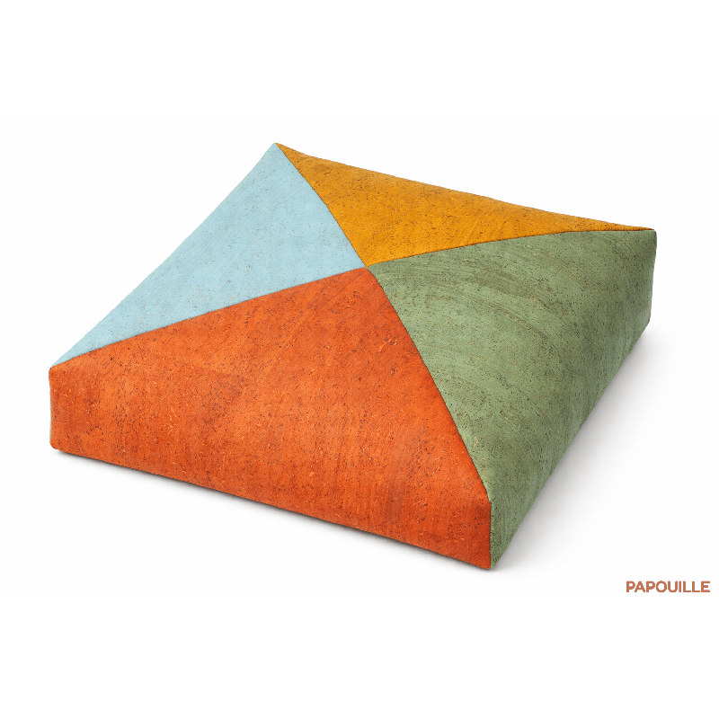 Lot de 4 coussins carré 4 couleurs en liège - Papouille