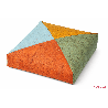 Lot de 4 coussins carré 4 couleurs en liège - Papouille