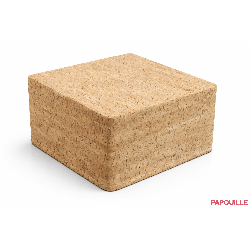 Lot de 2 poufs carré en liège - Papouille
