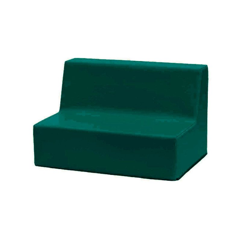 Banquette enfant 2 à 3 places en mousse pvc h.25cm bleu/vert