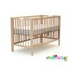 Lit bois pliant 60 x 120 réglable en hauteur vernis
