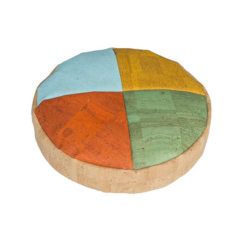 Lot de 4 coussins rond 4 couleurs en liège - Papouille