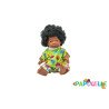 Poupée corps dur avec cheveux africain 40cm fille mazal
