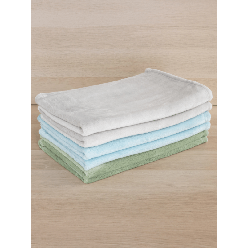 Couverture polaire microfibre vert amande 75 x 115cm