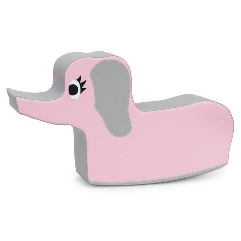 Éléphant rose à bascule en mousse - Papouille