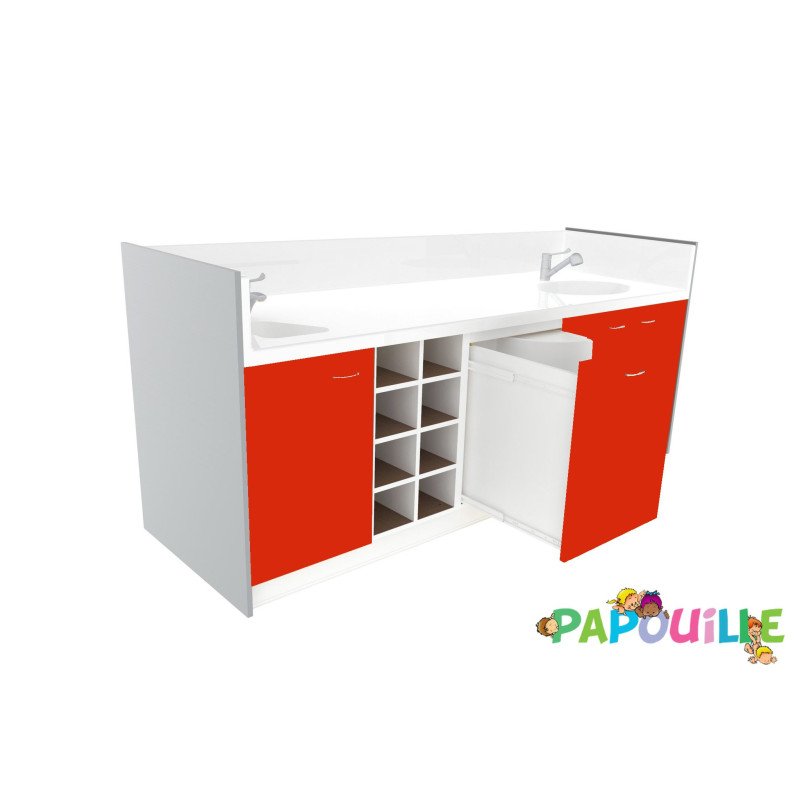 Meuble à langer deux cuve - modèle 2 - 2500 x 830mm sauzon