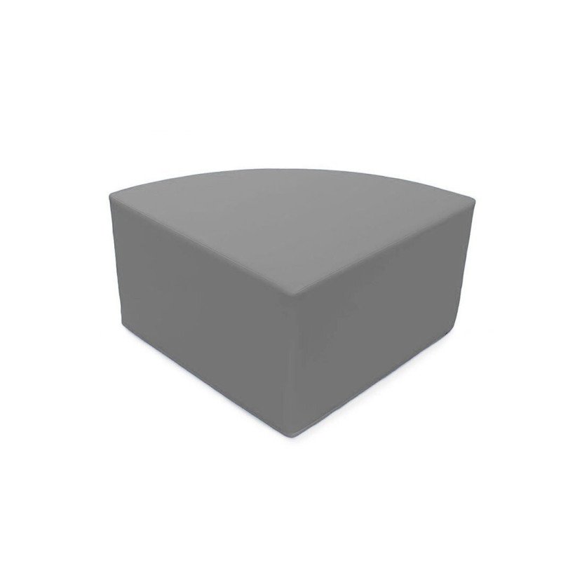 Pouf 1/4 rond en mousse pvc h.25 cm bleu