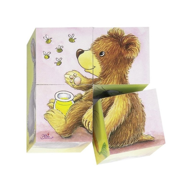 Puzzle de cubes bébés animaux - crèche