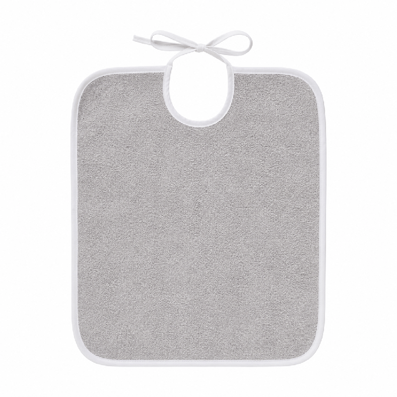 Bavoir a lacet inéfilochable 37x50cm unie gris