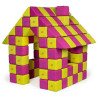 Cubes de constructions basic magnétiques de psychomotricité tissu 100 pièces fuchsia et jaune