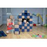 Cubes de constructions basic magnétiques de psychomotricité tissu 100 pièces fuchsia et jaune