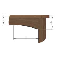 Table en bois à roulettes 120x60cm h.36cm t00 naturel