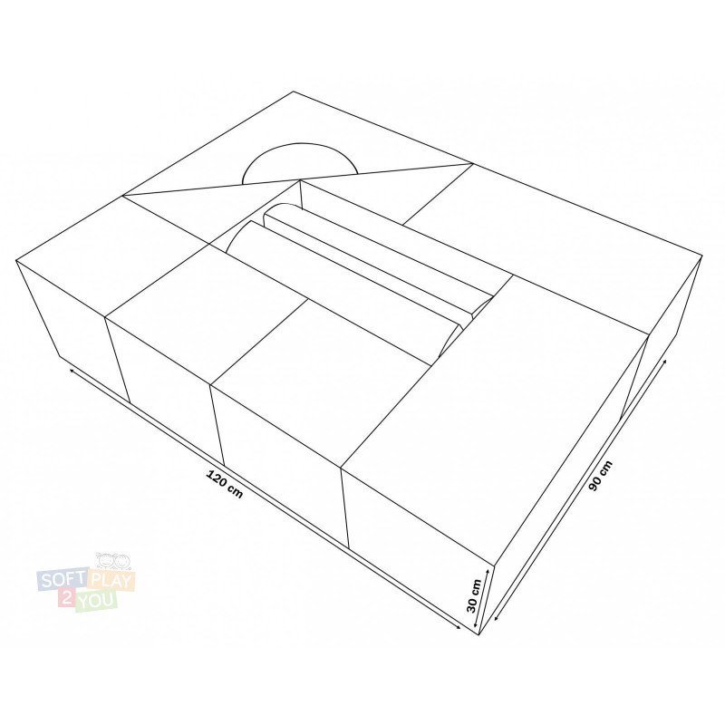 Set de 11 blocs en mousse pour structure de motricité complète