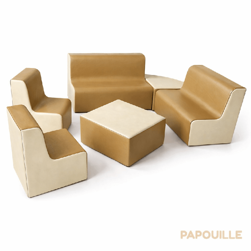 Canapé 3 place en mousse imperméable assise 30 cm rouge