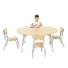 Table ronde Oscar 120 cm réglable en hauteur