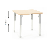 Table carrée Oscar 75 x 75 cm réglable en hauteur