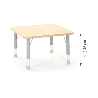 Table carrée Oscar 75 x 75 cm réglable en hauteur