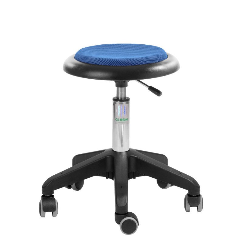Tabouret rembourré réglable en hauteur tissus microfibre Rouge
