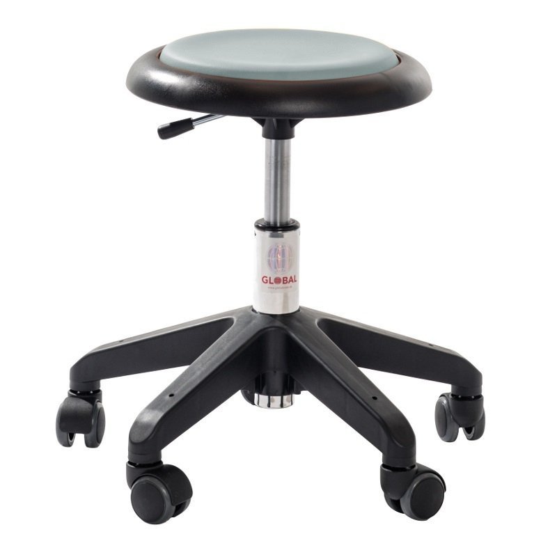 Tabouret rembourré réglable en hauteur tissus microfibre Rouge