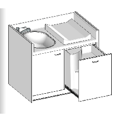 Table à langer 1 cuve-1200 x 850mm