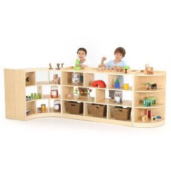 Meuble quart de cercle,  8 compartiments