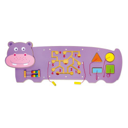 Tableau de motricité mural hippopotame - Papouille