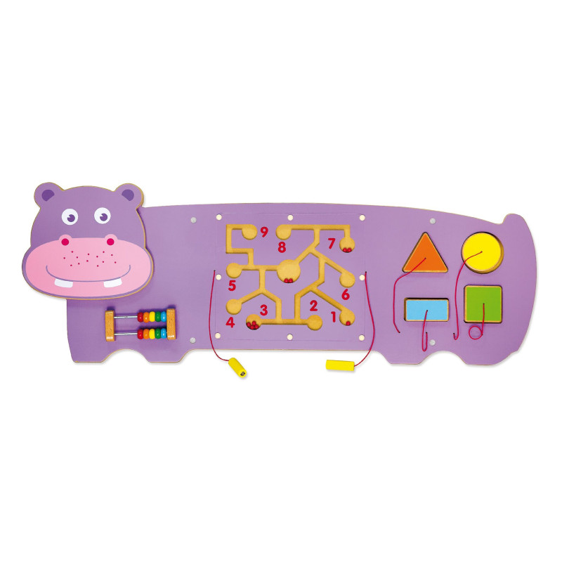 Tableau de motricité mural hippopotame - Papouille