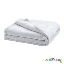 Couverture microdoux 100 x 150 perle - Papouille