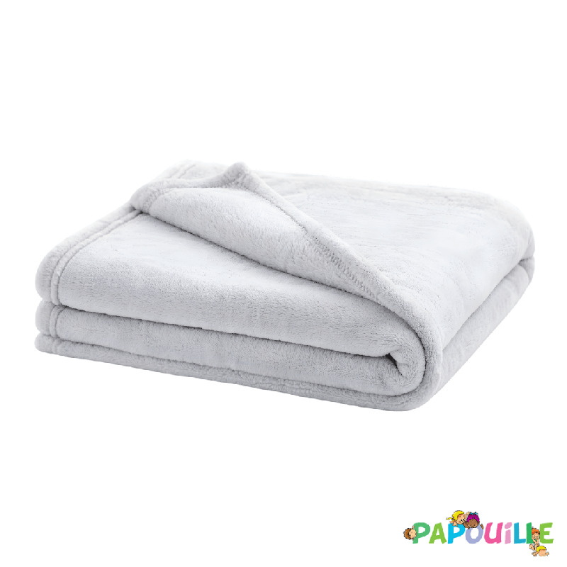 Couverture microdoux 100 x 150 perle - Papouille