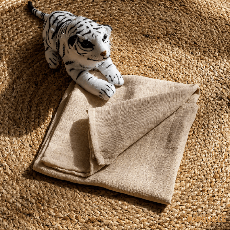 lange étamine ultra doux 140 g/m² 100% coton dim 70 x 70 cm