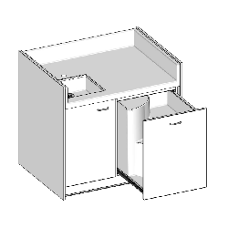 Table à langer 1 cuve - 1100x850 mm