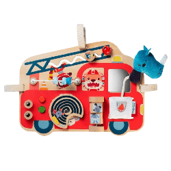 Panneau d'activités bois le camion de pompier - Papouille