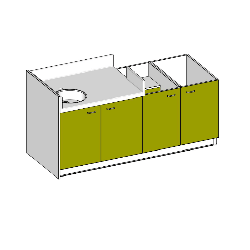 Table à langer 1 cuve - 2120(L)x850(Pf)mm