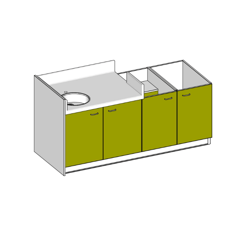 Table à langer 1 cuve - 2120(L)x850(Pf)mm