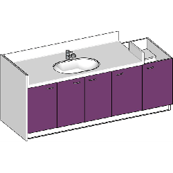 Meuble à langer avec baignoire 240 cm